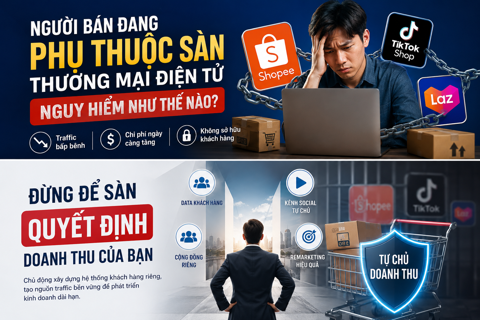 Người bán phụ thuộc vào sàn thương mại điện tử